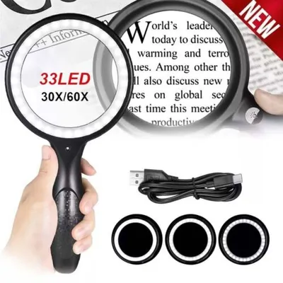 Produktbild von LED Lupe 60 Fach Licht Leselupe Lampe Juwelierlupe Handlupe Vergrößerungsglas