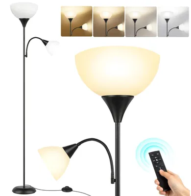LED Stehleuchte mit Leselicht, dimmbar, 182 cm, Fernbedienung