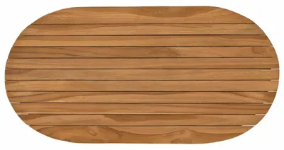 Immagine prodotto di Tavolo vidaXL, piano ovale in teak massello, 80 x 40 x 3,5 cm, finitura naturale