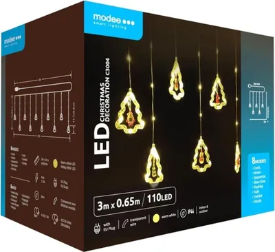 Obrázok produktu pre Modee Lighting LED dekorácia 110 LED 3m teplá biela stromčeky