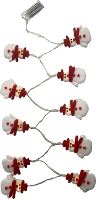 Produktbild von Schneemann-Lichterkette, batteriebetrieben, LED-Weihnachtsbeleuchtung, Weihnachtsdekoration für drinnen und draußen, Baum