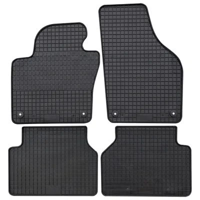 Zdjęcie produktu dla do VW Tiguan od 10/2007-03/2016 Dopasowane dywaniki gumowe PETEX 4-częściowe czarne dywaniki na każdą pogodę Gumowe dywaniki podłogowe