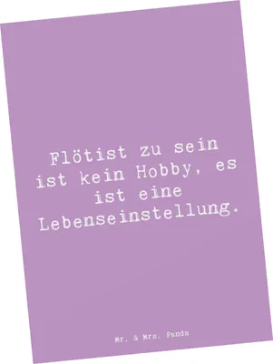 Produktbild von Mr. & Mrs. Panda Postkarte Spruch Flöte Lebensgefühl - Lavendeltraum - Geschenk, Musiker, Musikliebhaber, Instrument, Lernen, Postkarten, Ansichtskarten, Musik, Grußkarte