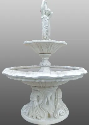 Produktbild von Casa Padrino Barock Springbrunnen Mädchen mit Krug Ø 145 x H. 215 cm - 2-Stufiger Gartenbrunnen