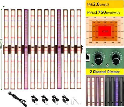 Immagine prodotto di Lampada LED per piante, per piante da appartamento, a spettro completo, dimmerabile, 1100 W
