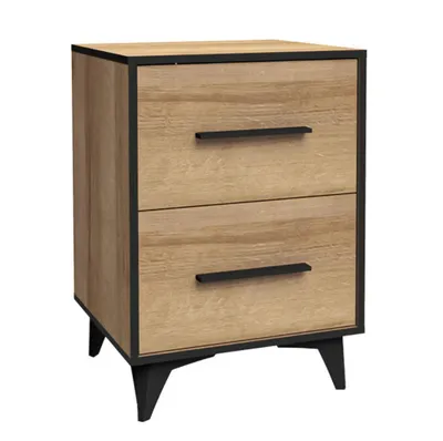 Produktbild von AX LIVING Beistelltisch mit Stauraum Fabriani Eiche Riviera 47,5 cm