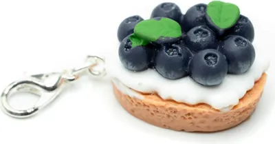 Produktbild von Muffin Charm Miniblings Anhänger Blaubeerkuchen Heidelbeerkuchen Tarte Kuchen