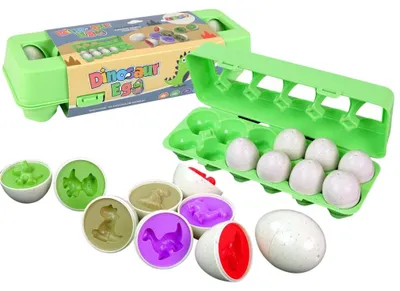 Produktbild von Leantoys Pädagogisches Eiersortierset Dinosaurier Puzzle 12 Teile