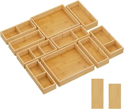 Produktbild von 10 Stapelbar Schubladen Holz mit 12 Einsätzen