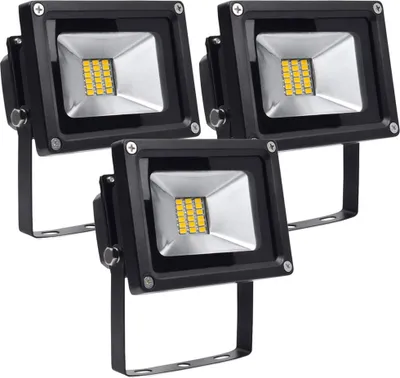 Immagine prodotto di Greenmigo 3x 20W SMD Floodlight Faretto Bianco caldo Alloggiamento in alluminio nero IP65 Impermeabile Lampada a LED Applique da parete Luce di fondo Illuminazione diffusa Lampada da giardino a LED Faretto da esterno