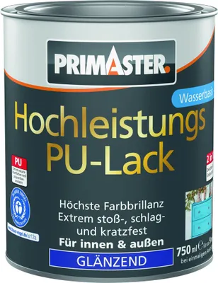 Produktbild von Primaster Hochleistungs PolyurethanLack weiß glänzend 750 ml