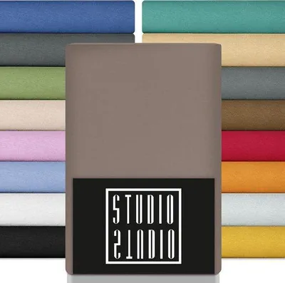 Productafbeelding van Unyqoos® Jersey-spannenlakens, 160 x 200 cm – 100% gekamde katoen,  100 gecertificeerd, kwaliteitsproduct, taupekleurig, geschikt voor matrassen tot 25 cm dik
