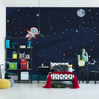 Produktbild von Muralo XXL Selbstklebende FOTOTAPETE KOMOS Planet Stars (B) 368 cm x (H) 280 cm Tapete Wandtapete KINDERZIMMER SPIELZIMMER 4837