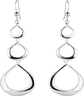 Produktbild von MATERIA Schicke Tropfen Ohrhänger Silber 925 lang Mädchen Damen Ohrringe hängend sehr leicht in Geschenk-Box #SO-50