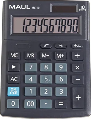 Immagine prodotto di Calcolatrice da tavolo MAUL MC 10 Display LCD a 1 riga, 10 cifre Batteria solare 13,7 x 10,3 x 3,1 cm nero