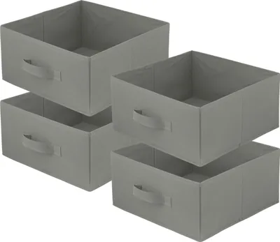 Produktbild von Lavita Storage Box | faltbare Aufbewahrung Boxen 31 x 31 x 15 cm | Schubladen-Organizer Box| Ordnungssysteme für Kleidung | Kleideraufbewahrung & Organisation | dunkelgrau | 4 stück