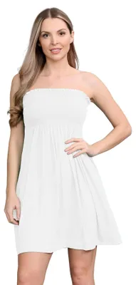 Produktbild von Janisramone Frauen Damen Neu Gedruckt Bandeau Boobtube Mini Kleid Versammeln She