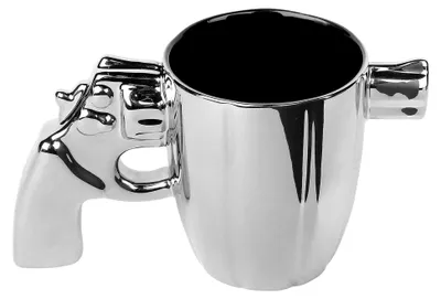 Produktbild von OOTB Steingut-Becher mit Revolvergriff, Silber