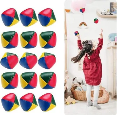 Immagine prodotto di 15 palline da giocoleria per principianti - Robusto set di palline da giocoleria - Mini palline da giocoleria in pelle - Morbide palline da giocoleria - Colorate e classiche - Per bambini e adulti - Palline da giocoleria creative e divertenti