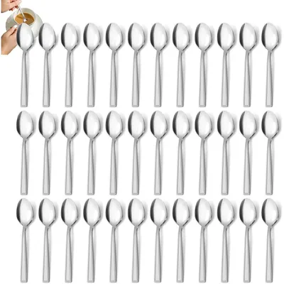 Produktbild von Kaffeelöffel Set 36 Stück Edelstahl Hochglanzpoliert Spülmaschinenfest Silber