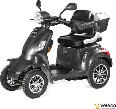 Produktbild von Veleco Faster - 4-Rad Seniorenmobil - 1000W - Fertig montiert - Abschließbare Stauräume - Alarm - Elektromobil - Mobilitätsroller (Grau)