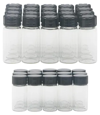 35 klare Glasflaschen 5 ml & 10 ml mit Schraubdeckel