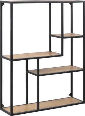 Obrázok produktu pre Actona Seaford, polica, Montované na stenu, Papája, Oceľ, Čierna, Hnedá, Univerzálne, 3 police/políc