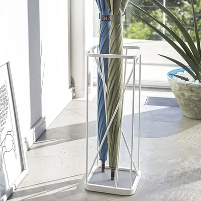 Immagine prodotto di Portaombrelli Yamazaki portaombrelli in metallo bianco design moderno salvaspazio 17x45x17cm "NINE"