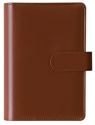 Produktbild von A6 Ringbuch Ordner Kunstleder Braun 6-Ring für Füllpapier und Budget-Umschläge