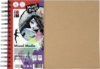 Zdjęcie produktu dla Marabu 1612000000202, Podkładka z papieru artystycznego, 300 g/m², 32 ark.