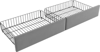 Produktbild von okwish Polsterbett Kinderbett 90x190 mit 2 Schubladen,Einzelbett,Schlafsofa mit Stauraum,Bettgestell mit Lattenros,Grau (Ohne Matratze)