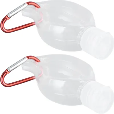 Obrázok produktu pre 2Set 50ml cestovná fľaša s príveskom na kľúče Flip Cap Plastová fľaša na tekutiny naplniteľná nepriepustná priehľadná nádoba na stláčanieMaple Leaf