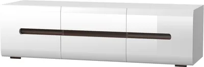Obrázek produktu pro Komoda RTV skříňka, bílá, lesklá 150 cm, pod TV, moderní stojící, SYDNEY