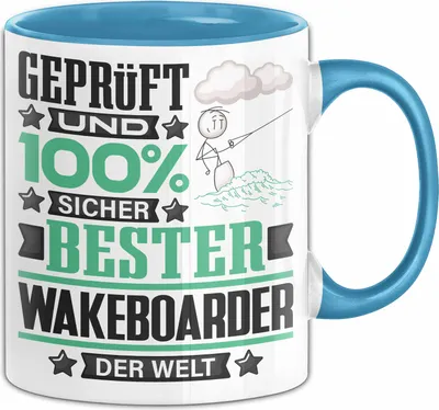 Produktbild von Wakeboarder Geschenk Lustiger Spruch für Wakeboarder Geschenkidee Bester Wakeboarder Der Welt (Blau)