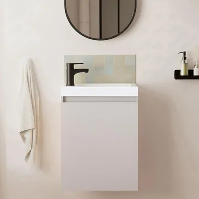 Image de Meuble lave-mains LISA + robinet noir
