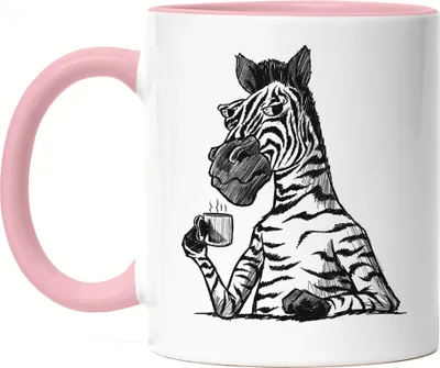 Produktbild von Genervtes Zebra Tasse Rosa Morgenmuffel Erstmal Kaffee Büro Kollegen Morgenmenschen Geschenk