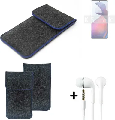 Produktbild von K-S-Trade Handy Schutz Hülle kompatibel mit Motorola S30 Pro Schutzhülle Handyhülle Filztasche Pouch Tasche Case Sleeve Filzhülle dunkelgrau,