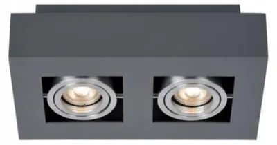 Immagine prodotto di Bowi, faretto a soffitto rettangolare, nero/argento, regolabile