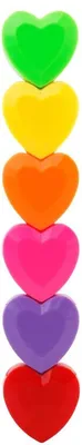 Produktbild von Fluoreszierende Herz-Stifte, 5 Farben, Happy Color