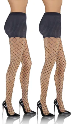 Produktbild von sesto senso 2 Paar Netzstrumpfhose Große Löcher Netzstrümpfe Hohe Taille Höschen