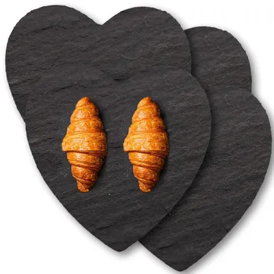 Immagine prodotto di Set di 4 piatti da portata in ardesia, a forma di cuore, ecologici