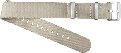 Produktbild von ClassicWatchStraps Premium Nylon Uhrenarmband aus Sicherheitsgurt-Material - Beige, 20 mm, Silber gebürstet