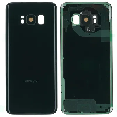 Produktbild von OEM Samsung Galaxy S8 (SM-G950F) Backcover + Kameraglas + Kleber, Schwarz