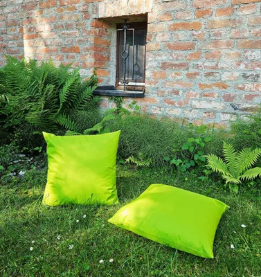 Produktbild von JACK 2x 50x50cm Outdoor Lounge Kissen Dekokissen inkl. XXL-Füllung Wasserabweisend Sitzkissen Garten Stuhl Lotus Effekt, Farbe:Grün