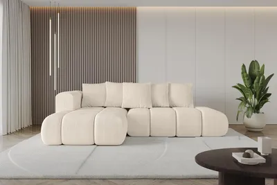 Produktbild von ALTDECOR Ecksofa mit Schlaffunktion und Bettkasten CLOUD-L-v1 280x185x90 Beige - Corner Sofa Bett Eckcouch Couch L-Form Schlafcouch Ausziehbar Wohnlandschaft Schlafsofa Cauchsofa