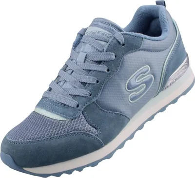 A single blue Skechers OG 85-Step n Fly sneaker is shown against a white background.