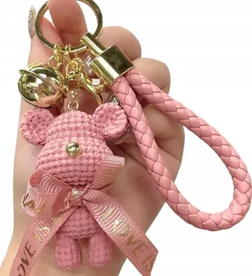 Image de EDIBAZZAR | Teddy Bear Porte-clés Pendentif Sac rose Femme Sac à dos Porte-clés