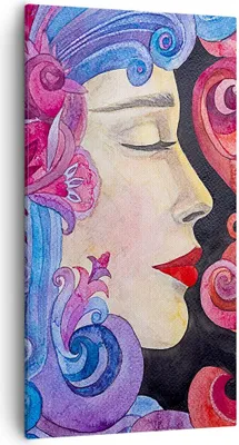 Produktbild von Bild auf Leinwand - Leinwandbild - Frau Abstraktion - 55x100cm - Wand Bild - Wanddeko - Wandbilder - Leinwanddruck - Bilder - Kunstdruck - Wanddekoration - Leinwand bilder - Wandkunst - PA55x100-4005