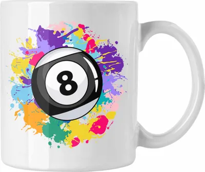 Produktbild von Trendation - Billard Tasse Geschenk Billardspieler Geschenkidee Kaffeetasse Pool (Weiß)