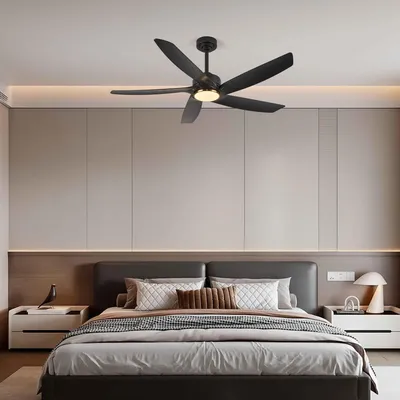 Immagine prodotto di Ventilatore da soffitto AIORBER con luce, 132 cm, silenzioso, dimmerabile, telecomando, 6 velocità, funzione reversibile, LED 3000K-6000K, ventilatore moderno, nero